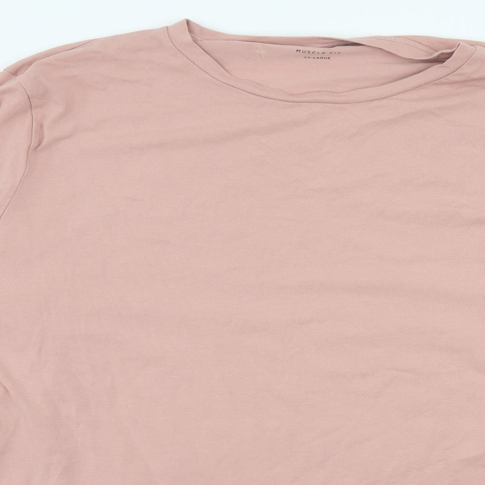 River Island Mens Pink  Jersey  T-Shirt Size 2XL