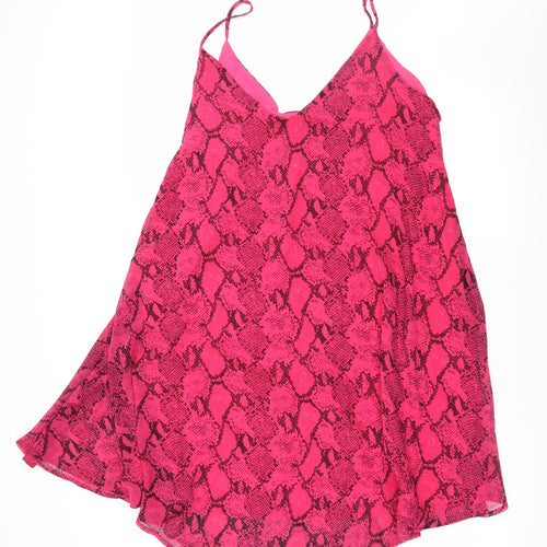 F&F Womens Pink Animal Print Chiffon Slip Dress  Size 20  - Snake print