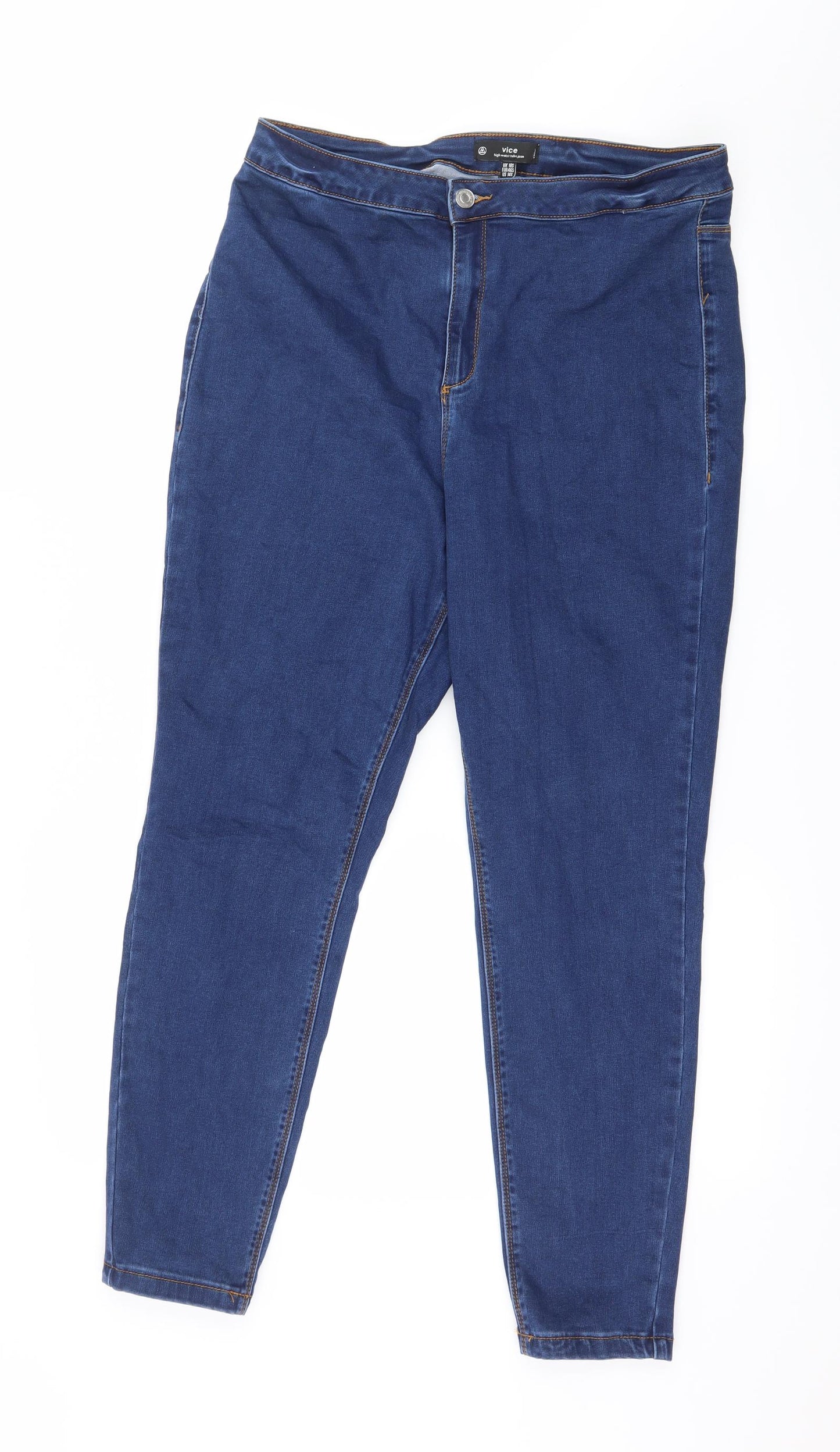 Missguided Womens Blue  Denim Jegging Jeans Size 18 L27 in