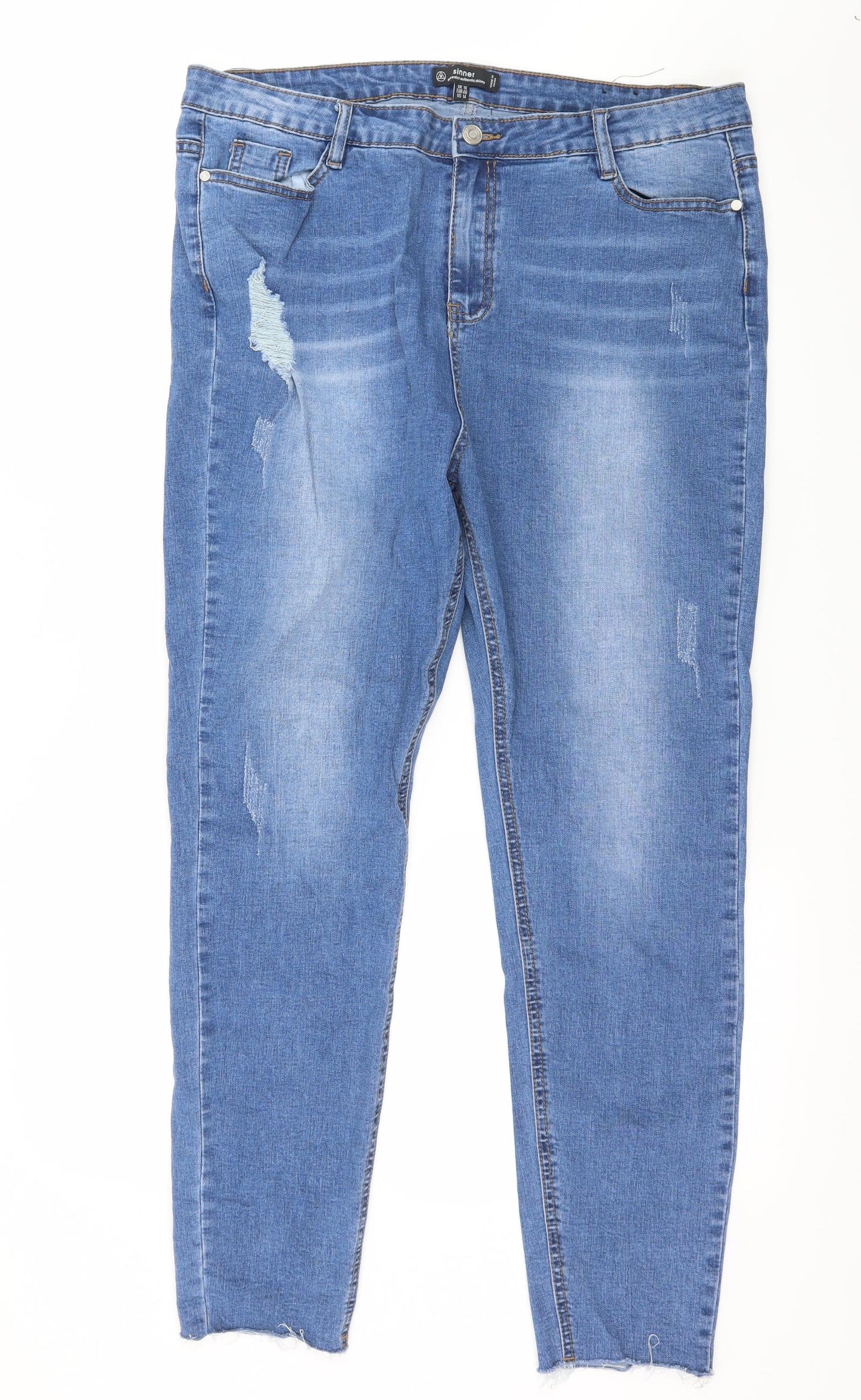Missguided Womens Blue  Denim Skinny Jeans Size 18 L28 in