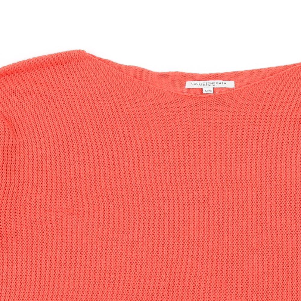 Collezione Gaia Womens Orange  Knit Pullover Jumper Size S