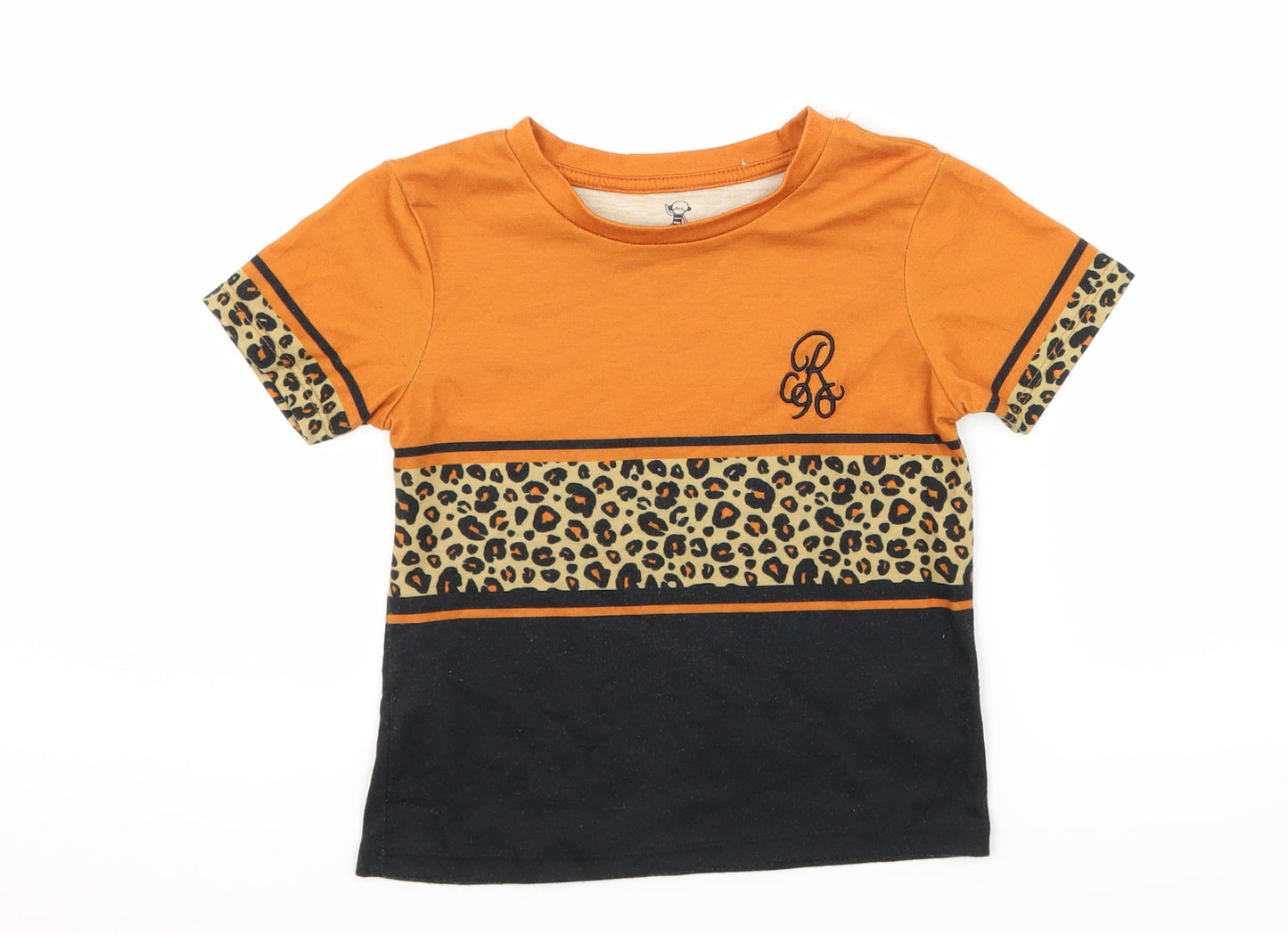 River Island Boys Brown Striped Jersey Basic T-Shirt Size 2-3 Years