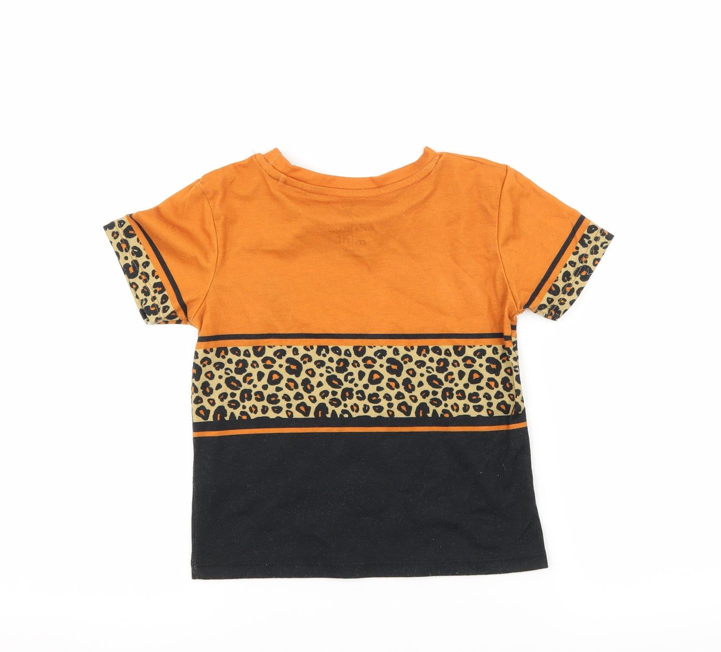 River Island Boys Brown Striped Jersey Basic T-Shirt Size 2-3 Years