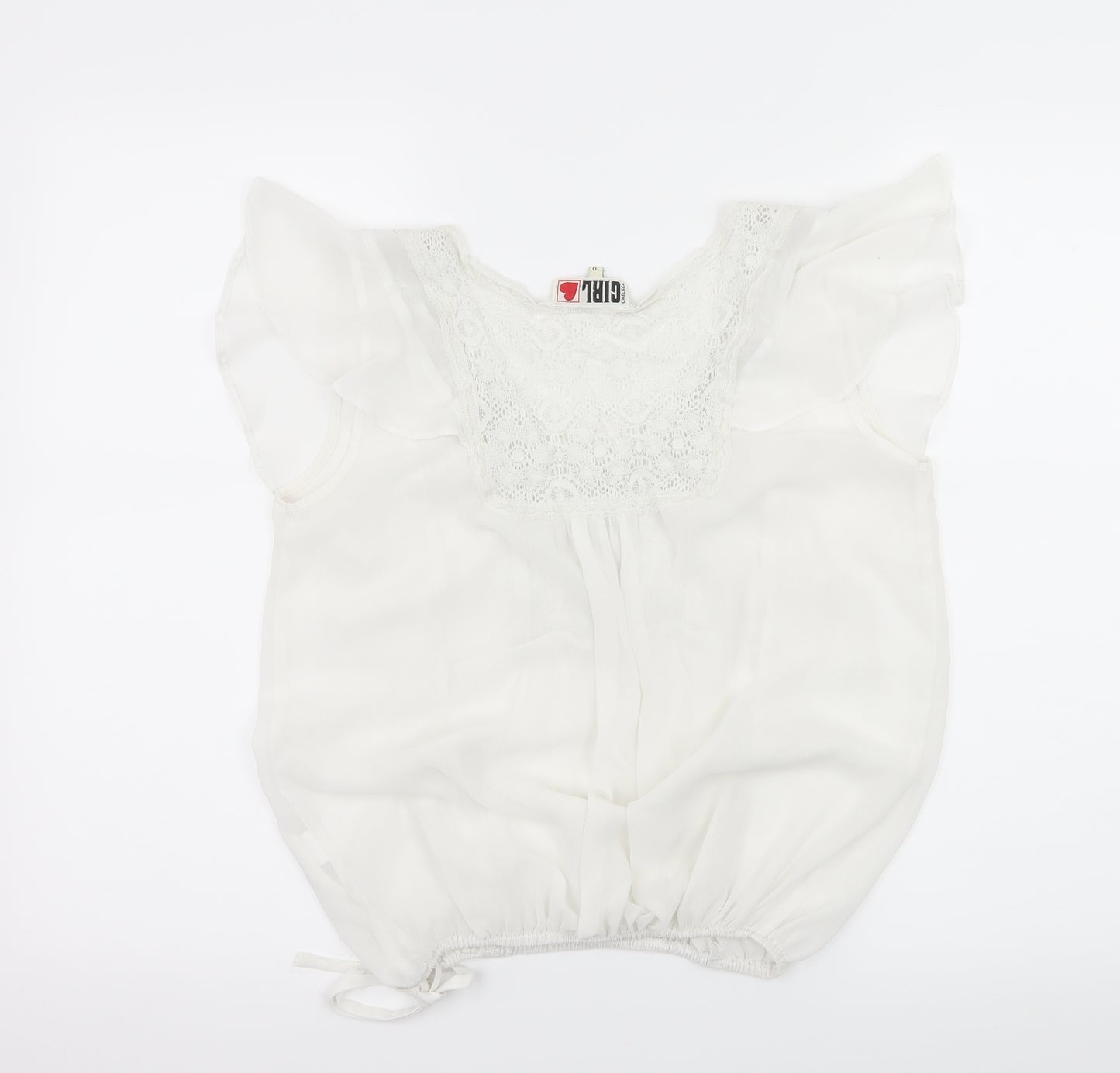 River Island Womens White   Basic Blouse Size 10  - Sheer