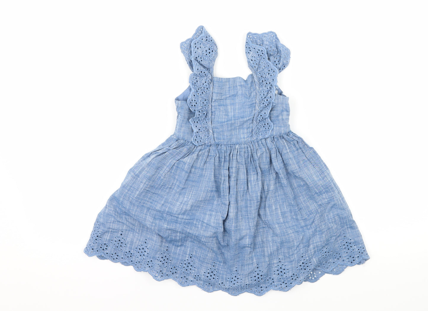 Mothercare Girls Blue   Skater Dress  Size 12-18 Months