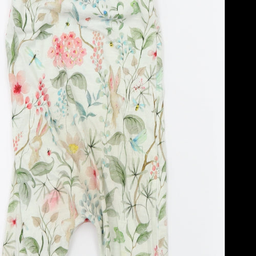 NEXT Girls Ivory Floral Jersey Romper One-Piece Size 12-18 Months