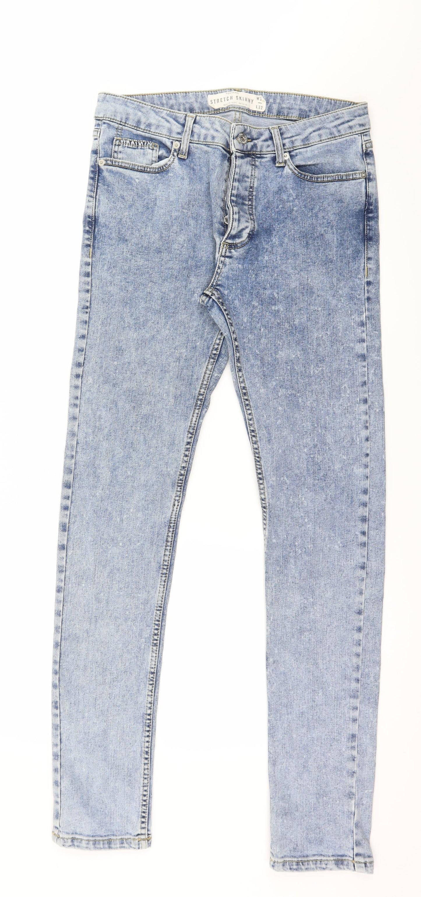 Topman Mens Blue  Denim Skinny Jeans Size 30 in L32 in