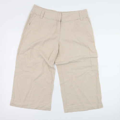 F&F Womens Ivory   Cropped Trousers Size 12 L20 in