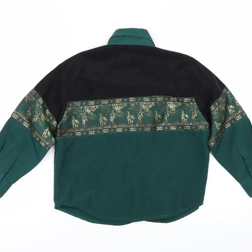 el norte no Boys Green Geometric   Button-Up Size L