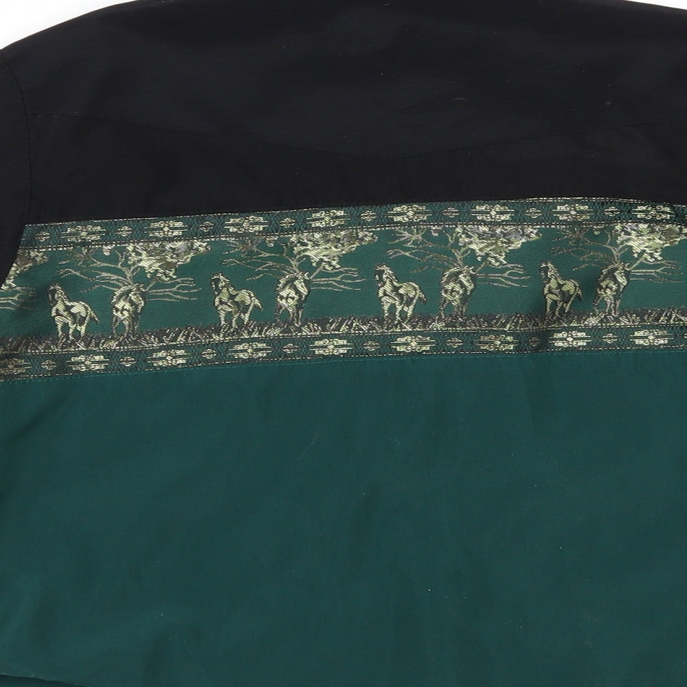 el norte no Boys Green Geometric   Button-Up Size L