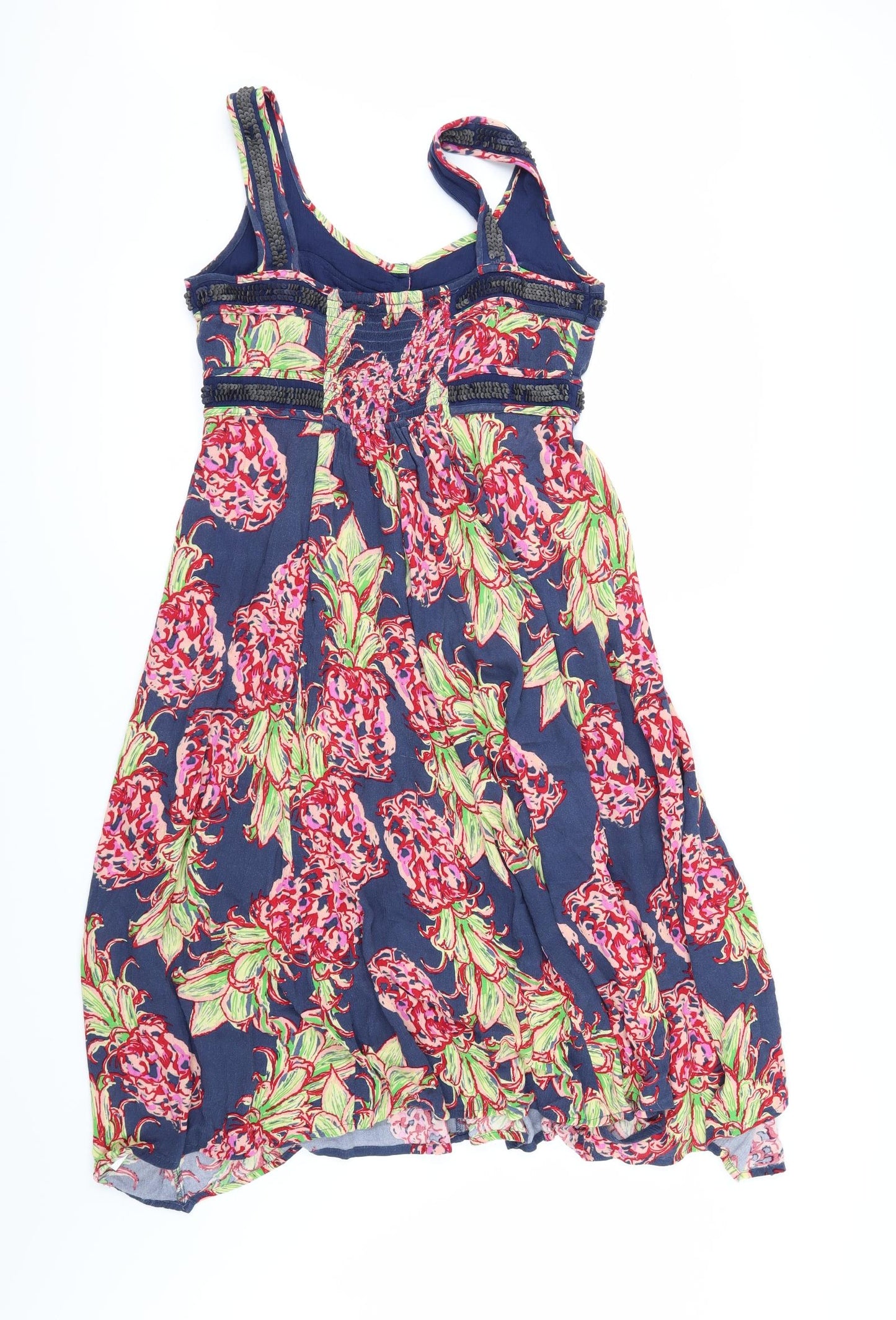 Debenhams Womens Blue Floral  Fit & Flare  Size 10