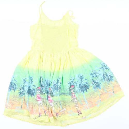George Girls Yellow Geometric  Fit & Flare  Size 13-14 Years