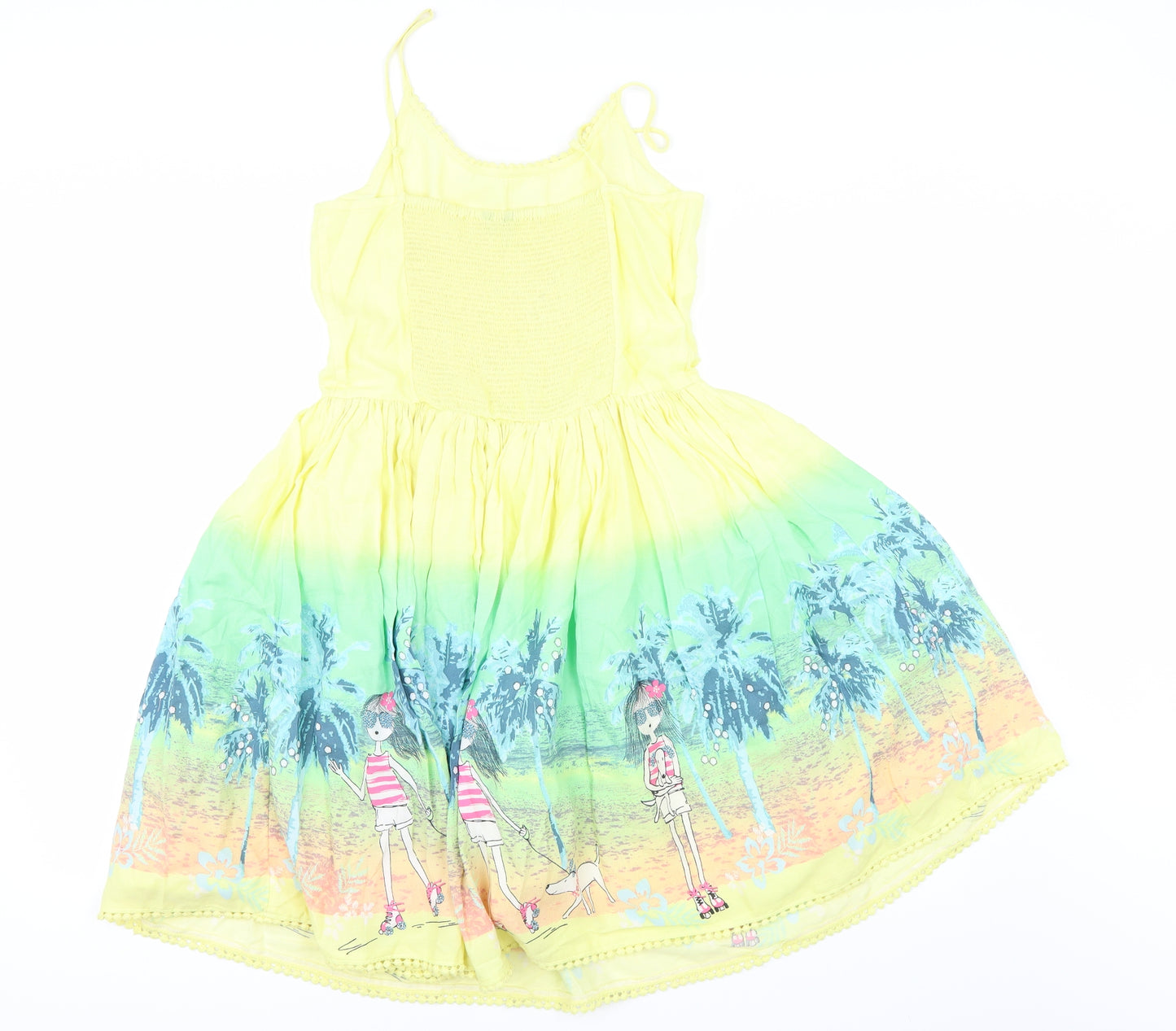 George Girls Yellow Geometric  Fit & Flare  Size 13-14 Years