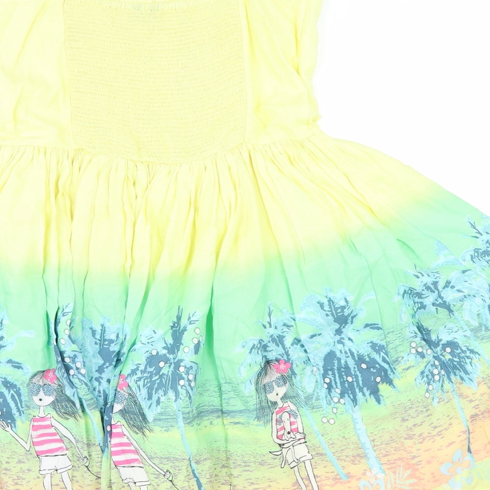 George Girls Yellow Geometric  Fit & Flare  Size 13-14 Years