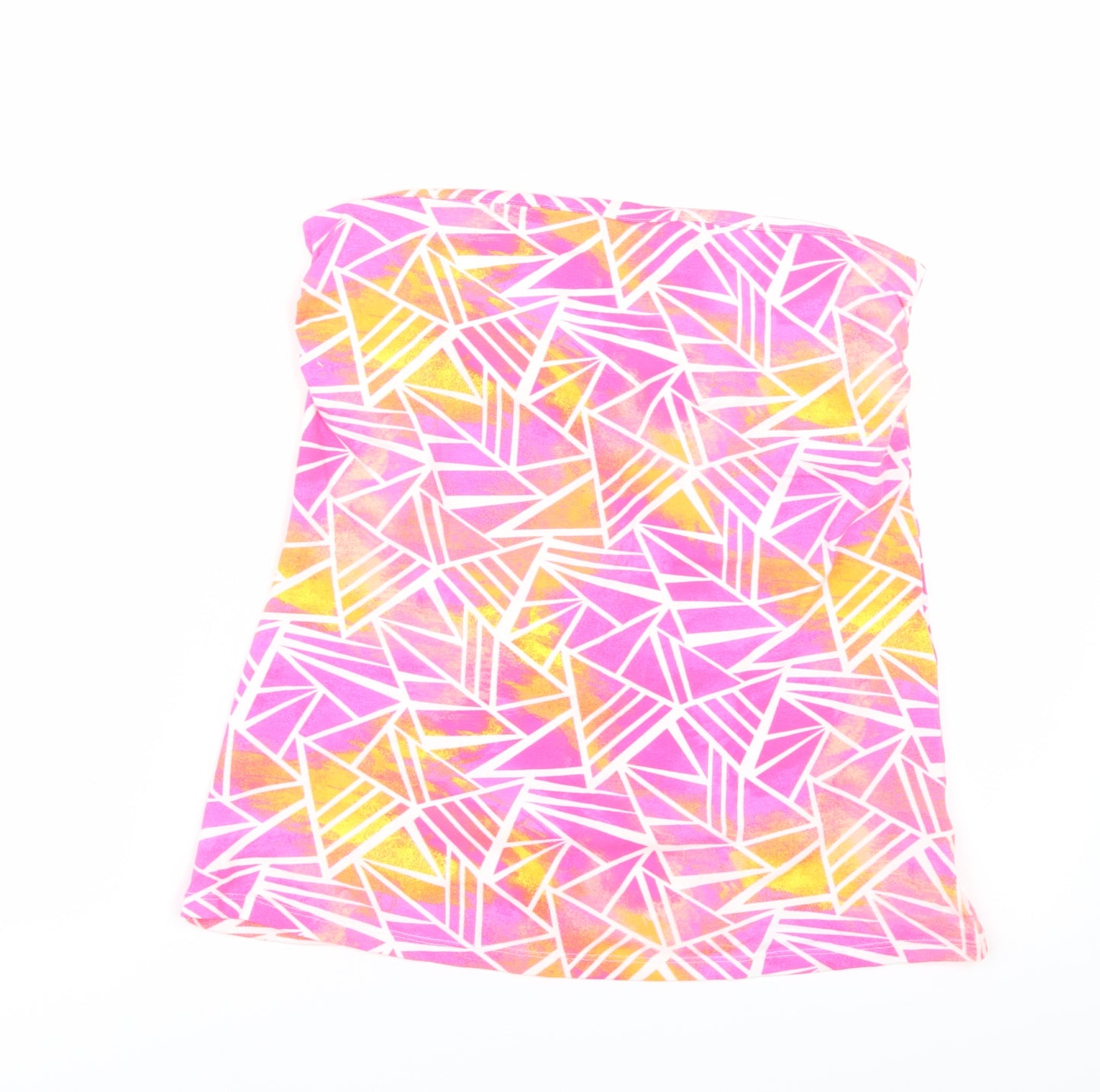 Papaya Womens Multicoloured Geometric  Basic T-Shirt Size 12  - Strapless