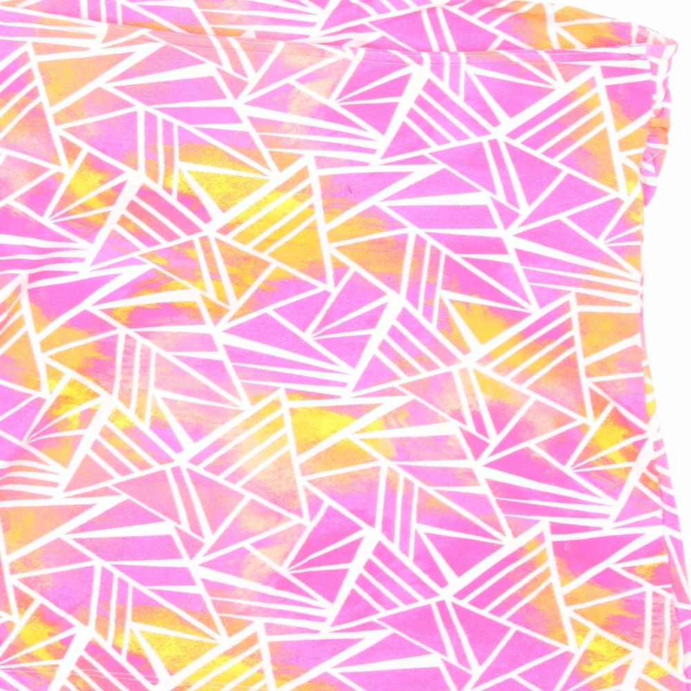 Papaya Womens Multicoloured Geometric  Basic T-Shirt Size 12  - Strapless
