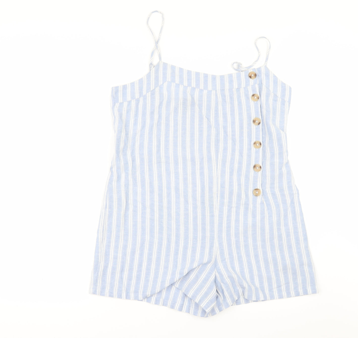 Primark Womens Blue Striped  Playsuit One-Piece Size 14