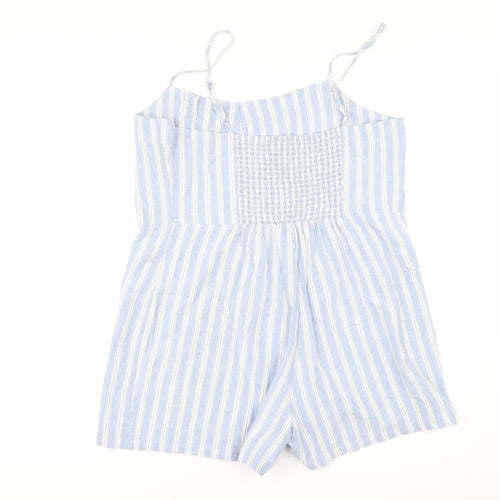 Primark Womens Blue Striped  Playsuit One-Piece Size 14