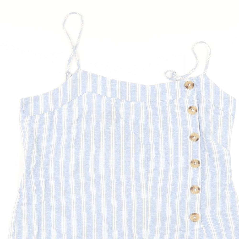 Primark Womens Blue Striped  Playsuit One-Piece Size 14