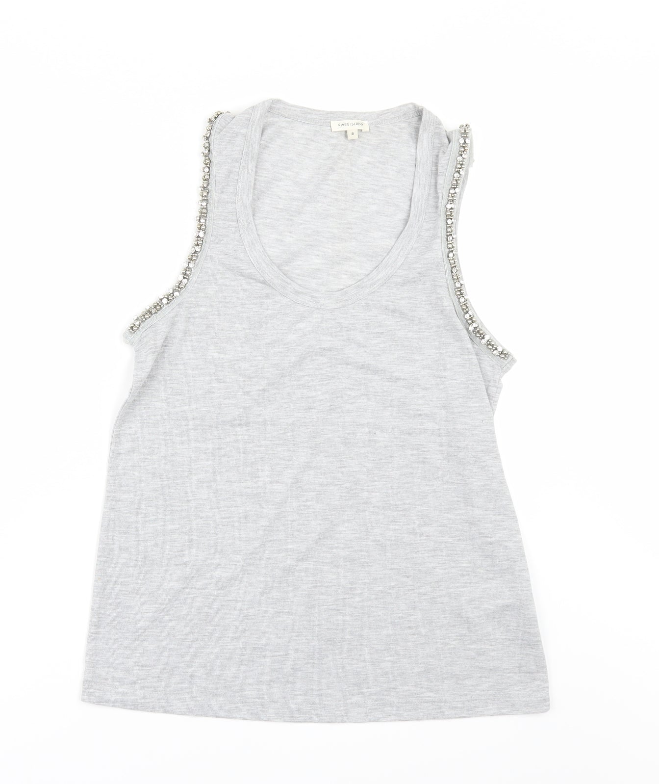 River Island Womens Grey   Basic T-Shirt Size 8