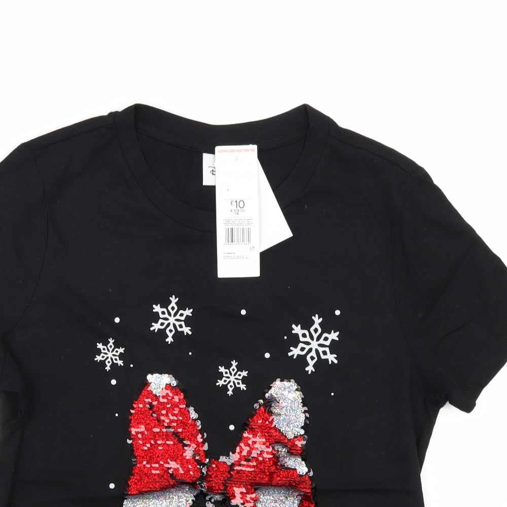 Disney Womens Black   Basic T-Shirt Size 8