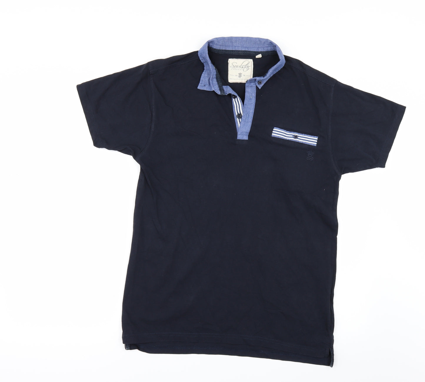 Soul Star Mens Blue    Polo Size M