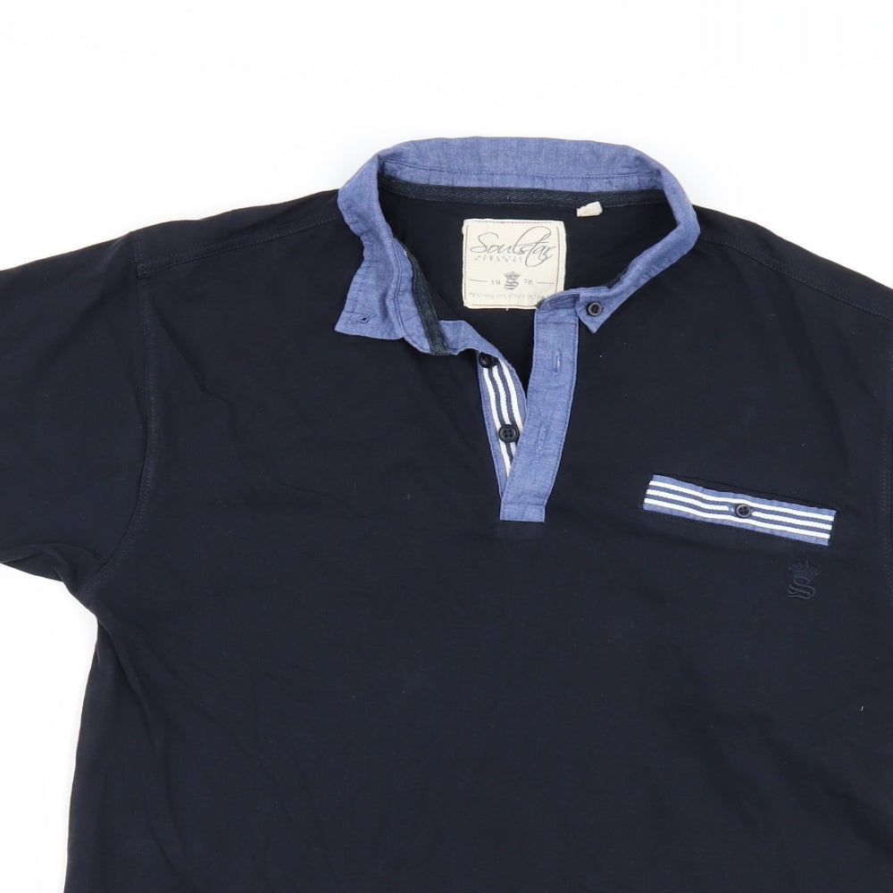 Soul Star Mens Blue    Polo Size M