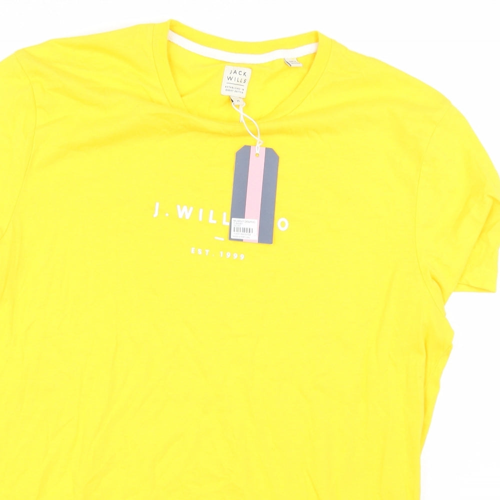 Jack Wills Mens Yellow    T-Shirt Size M