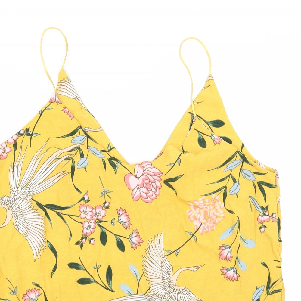 New Look Womens Yellow Floral  Camisole Blouse Size 12