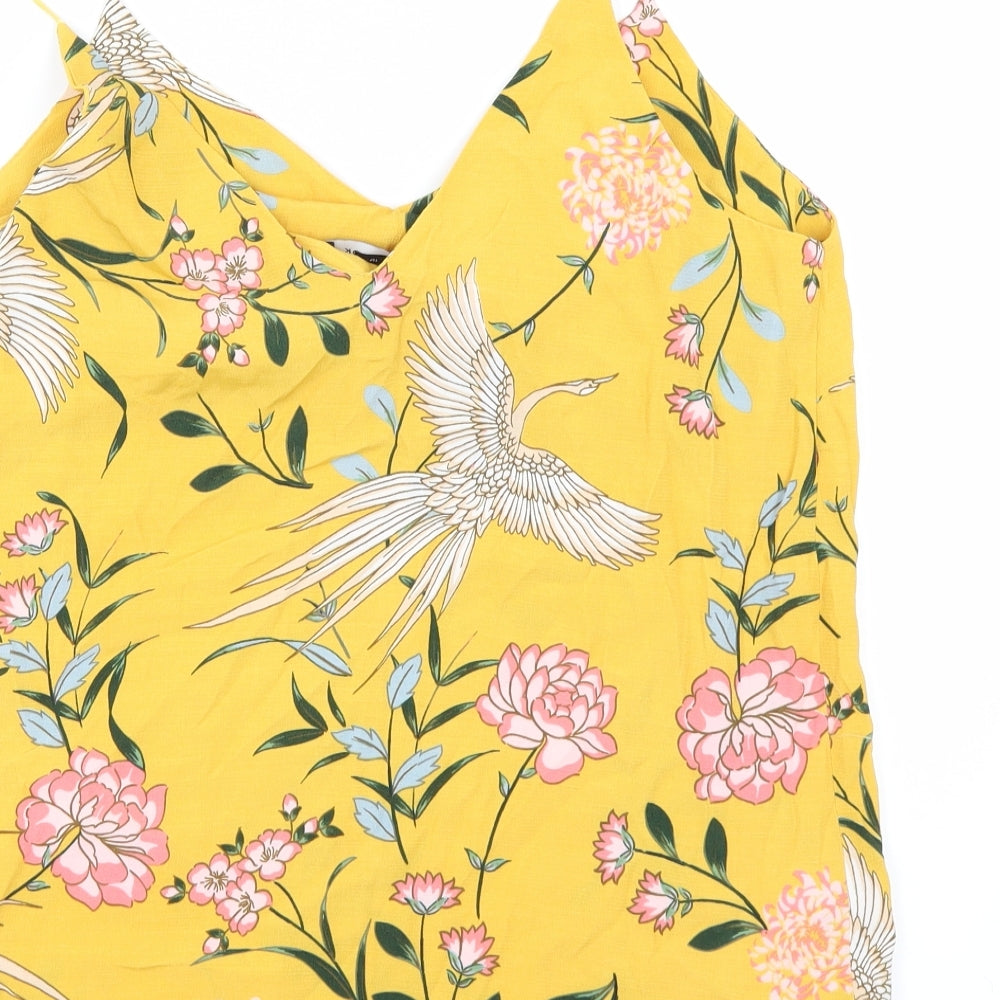 New Look Womens Yellow Floral  Camisole Blouse Size 12
