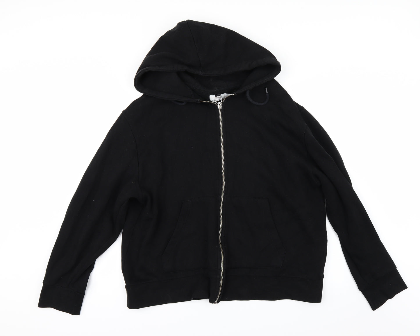 Topman Mens Black   Full Zip Hoodie Size 2XL