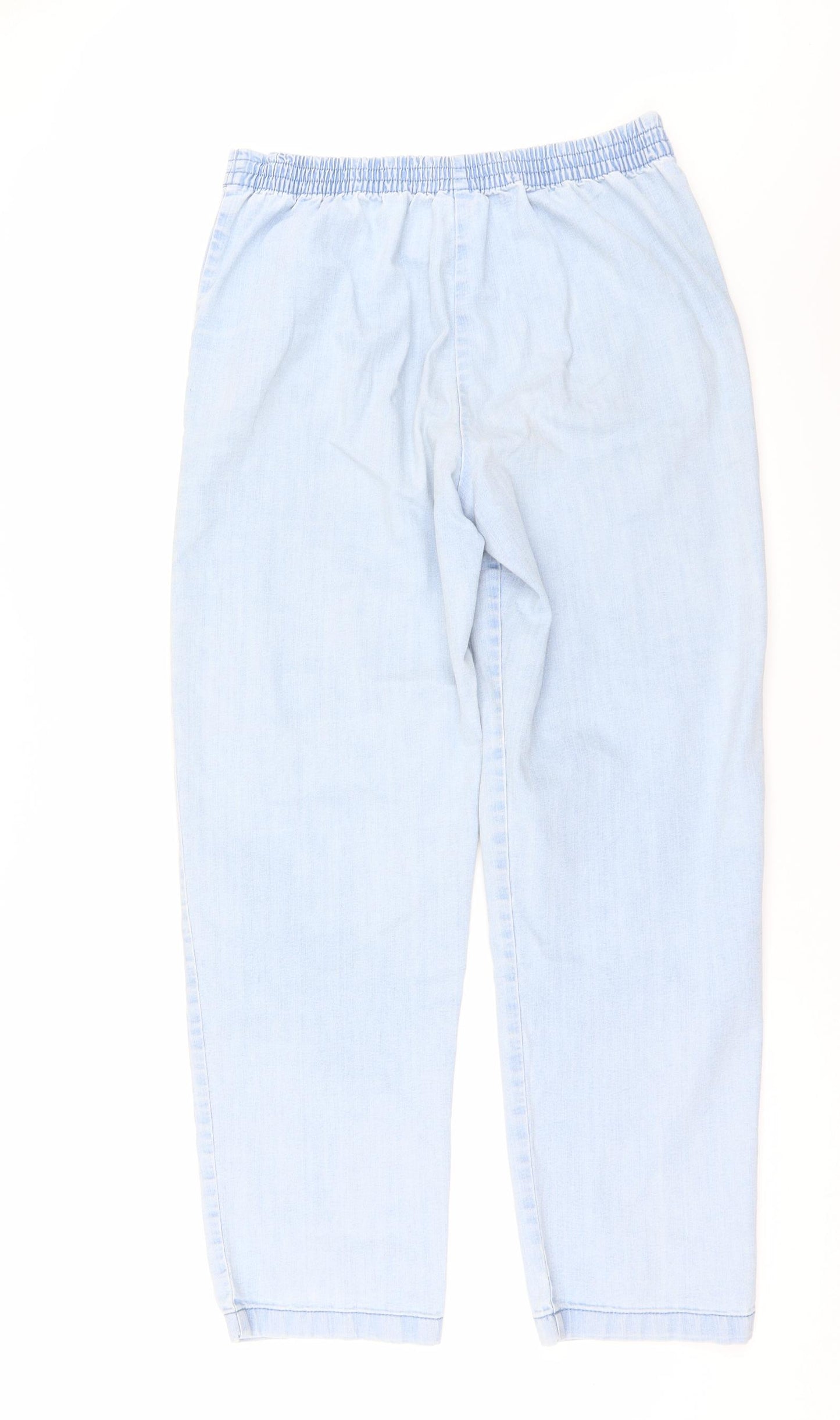 Avenue Womens Blue  Denim Wide-Leg Jeans Size M L29 in