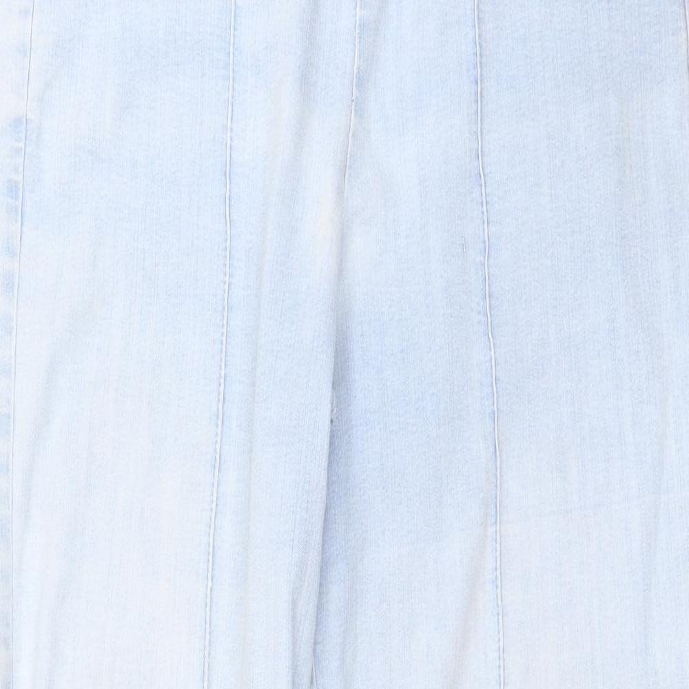 Avenue Womens Blue  Denim Wide-Leg Jeans Size M L29 in