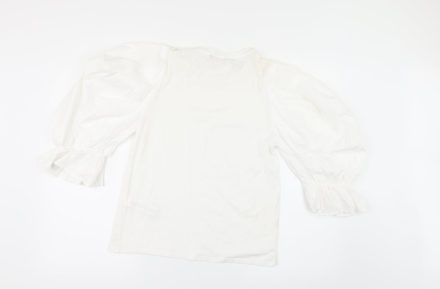 Zara Womens White   Basic T-Shirt Size S  - flared sleeves