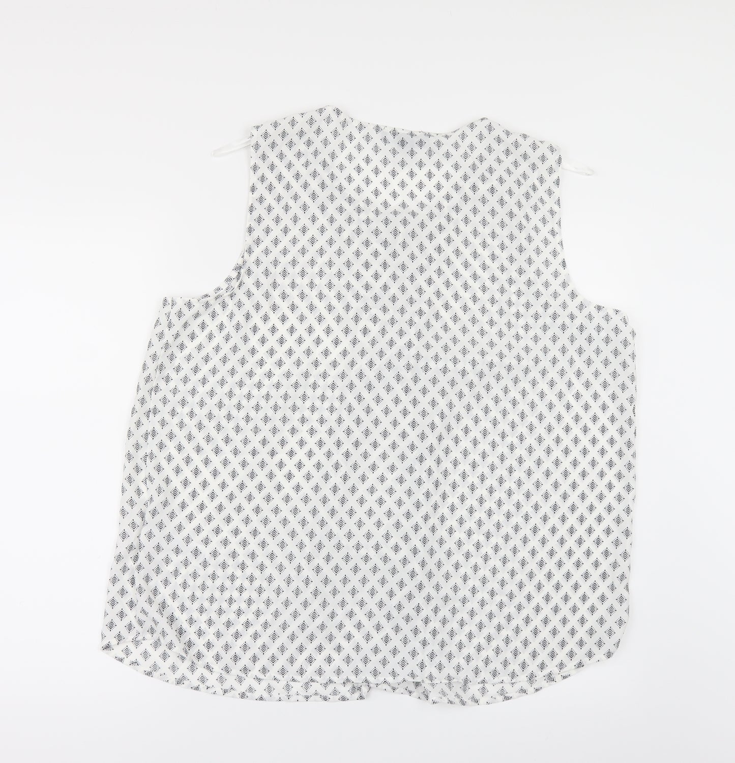 Primark Womens White Geometric  Tunic Blouse Size 18