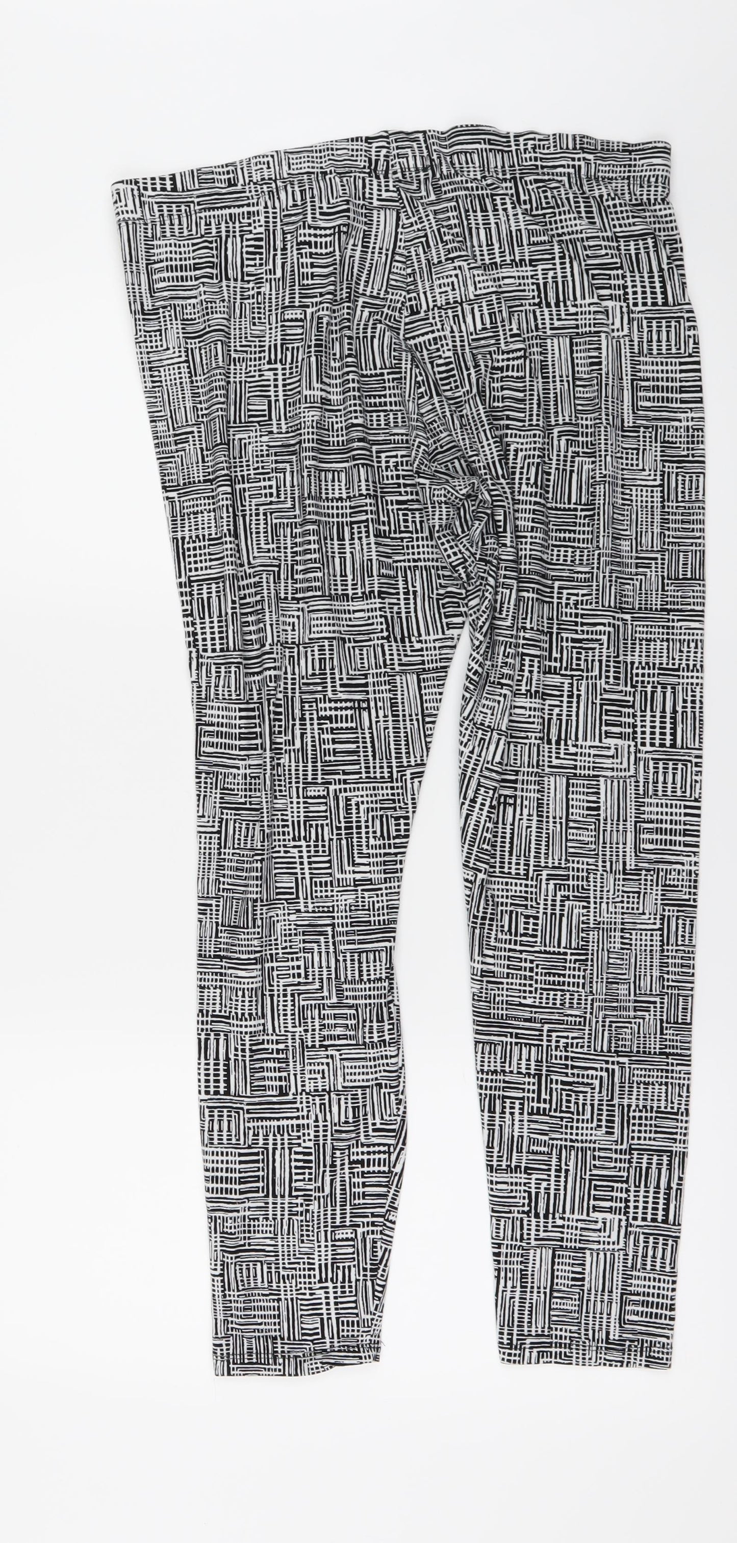 Primark Womens Black Geometric  Carrot Leggings Size L L26 in