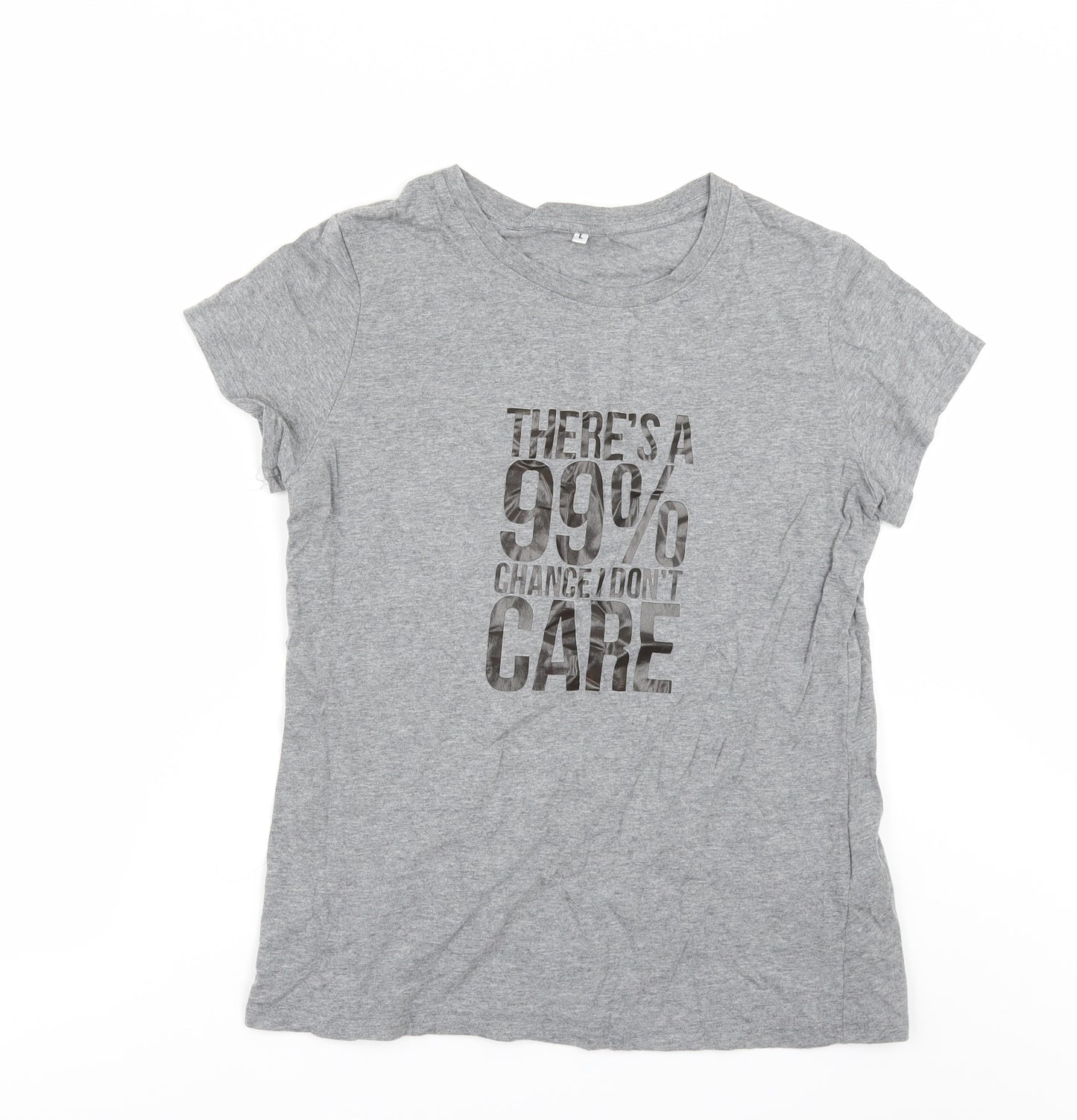 SheIn Womens Grey   Basic T-Shirt Size L
