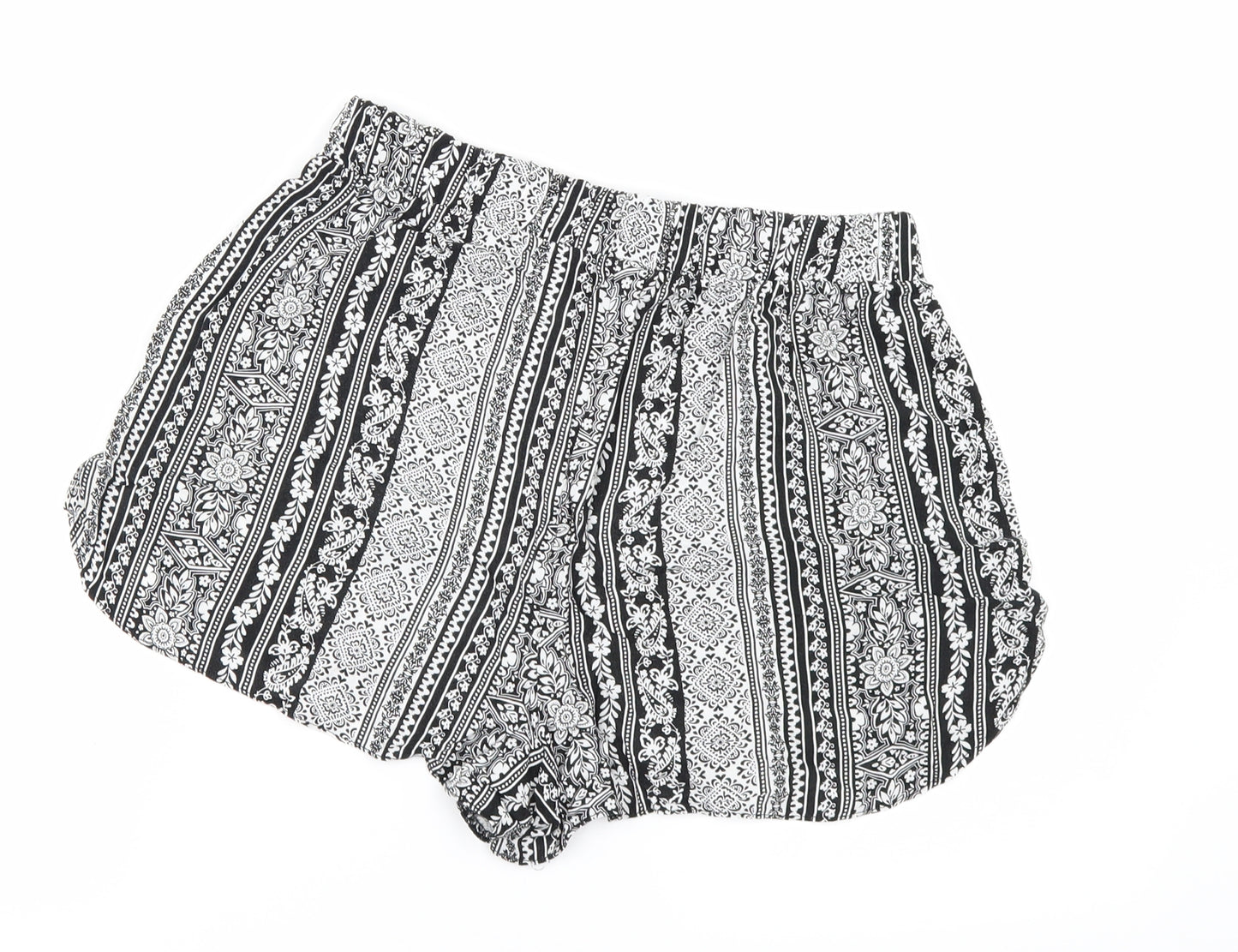 New Look Girls Black Geometric  Paperbag Shorts Size 15 Years