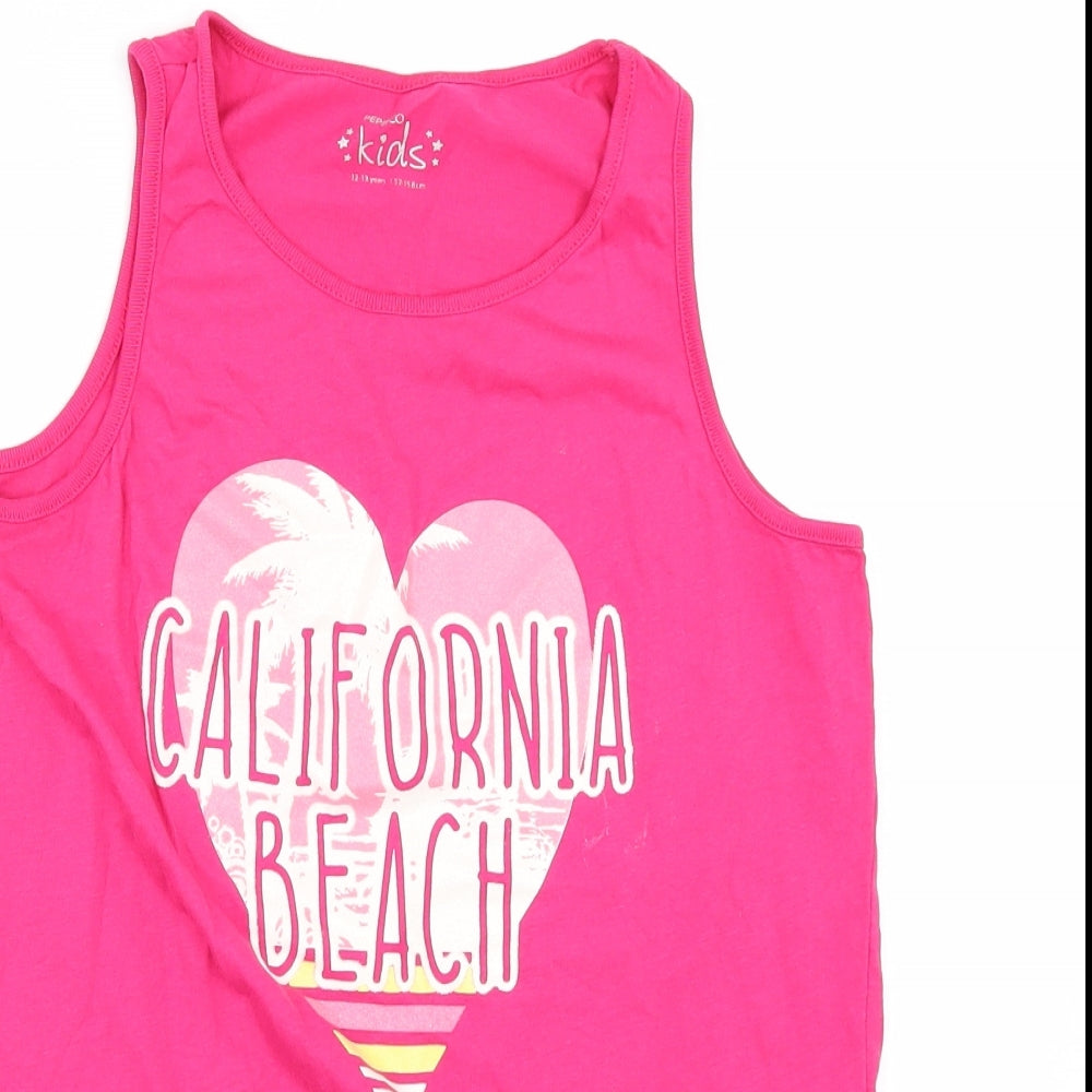 Pep&co Girls Pink   Basic T-Shirt Size 12-13 Years