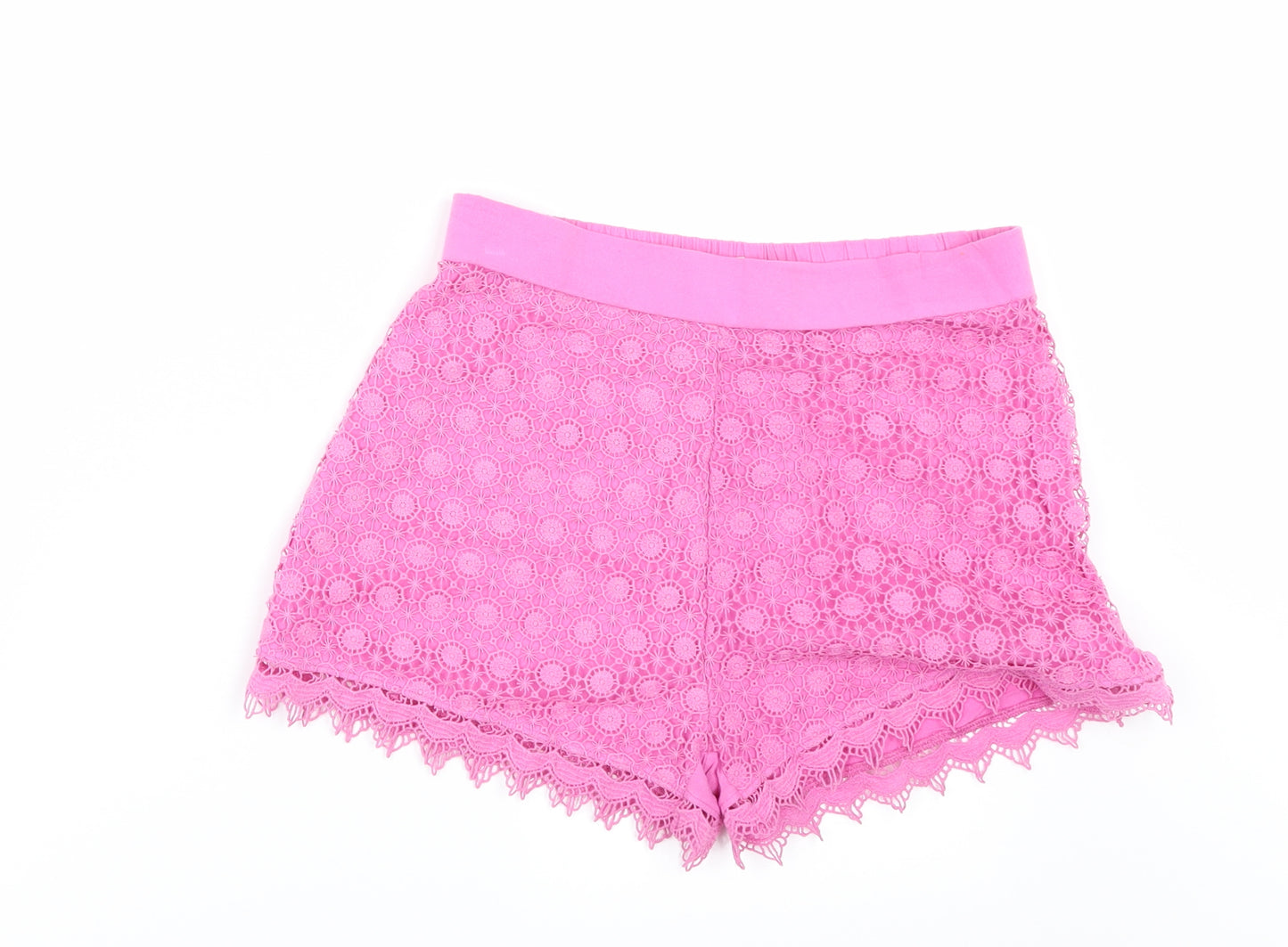 TU Girls Pink   Hot Pants Shorts Size 12 Years - LACE FRONT