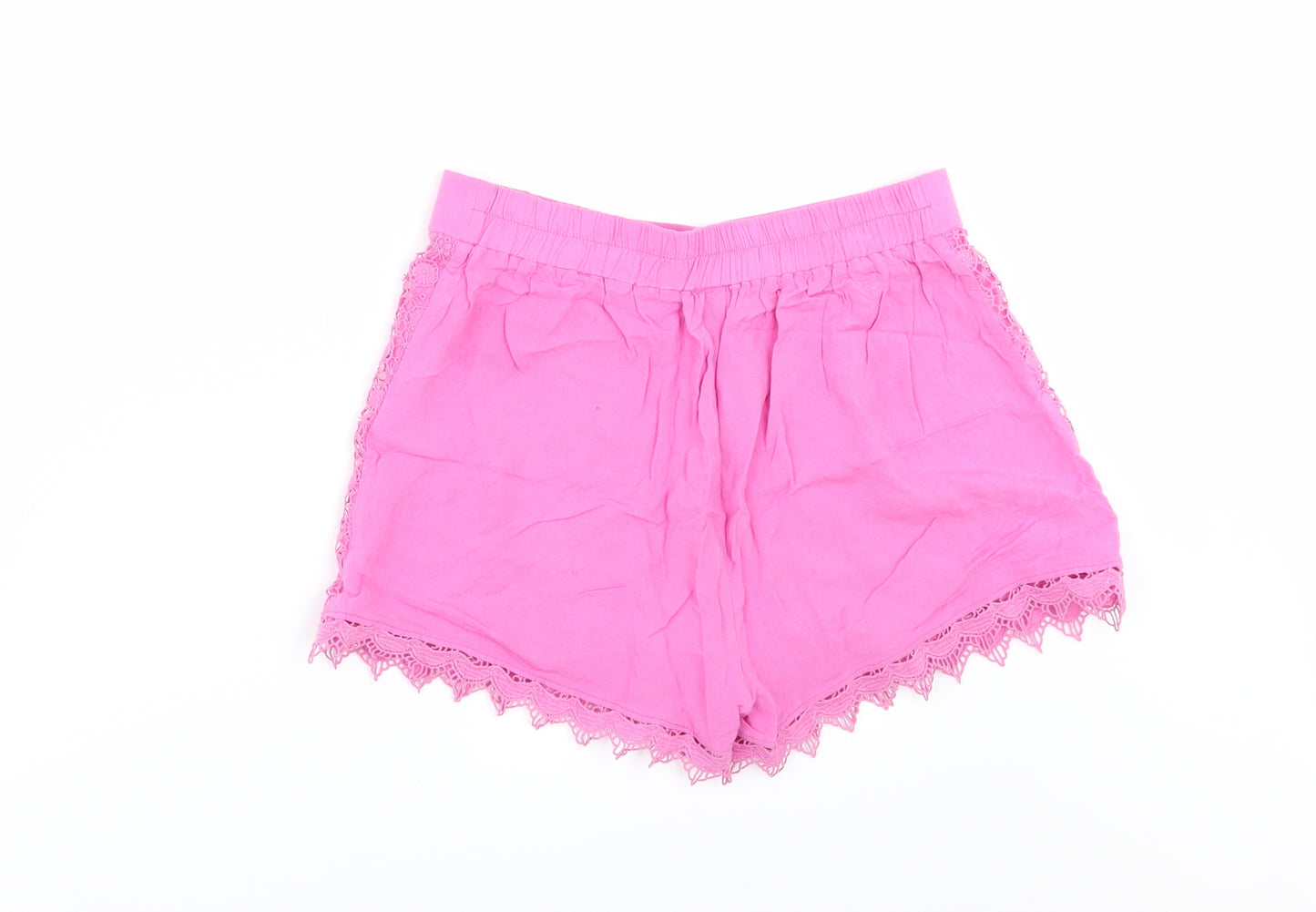 TU Girls Pink   Hot Pants Shorts Size 12 Years - LACE FRONT