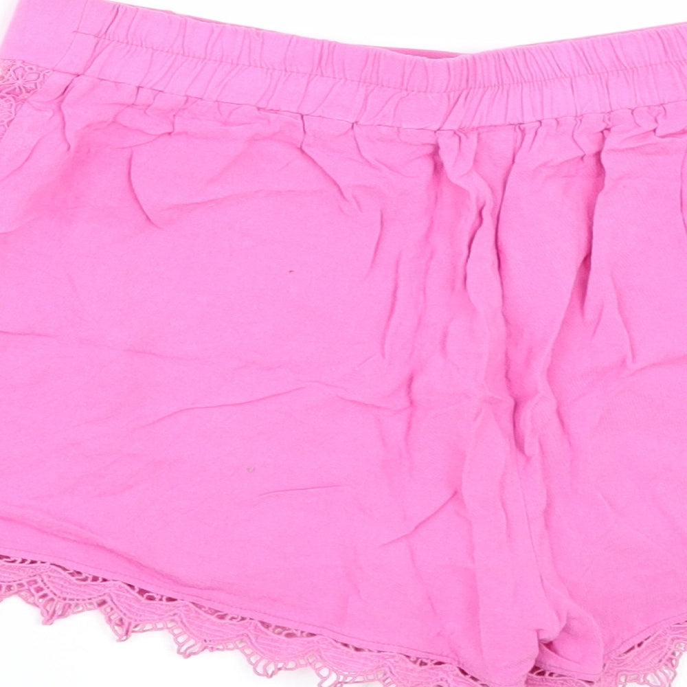 TU Girls Pink   Hot Pants Shorts Size 12 Years - LACE FRONT