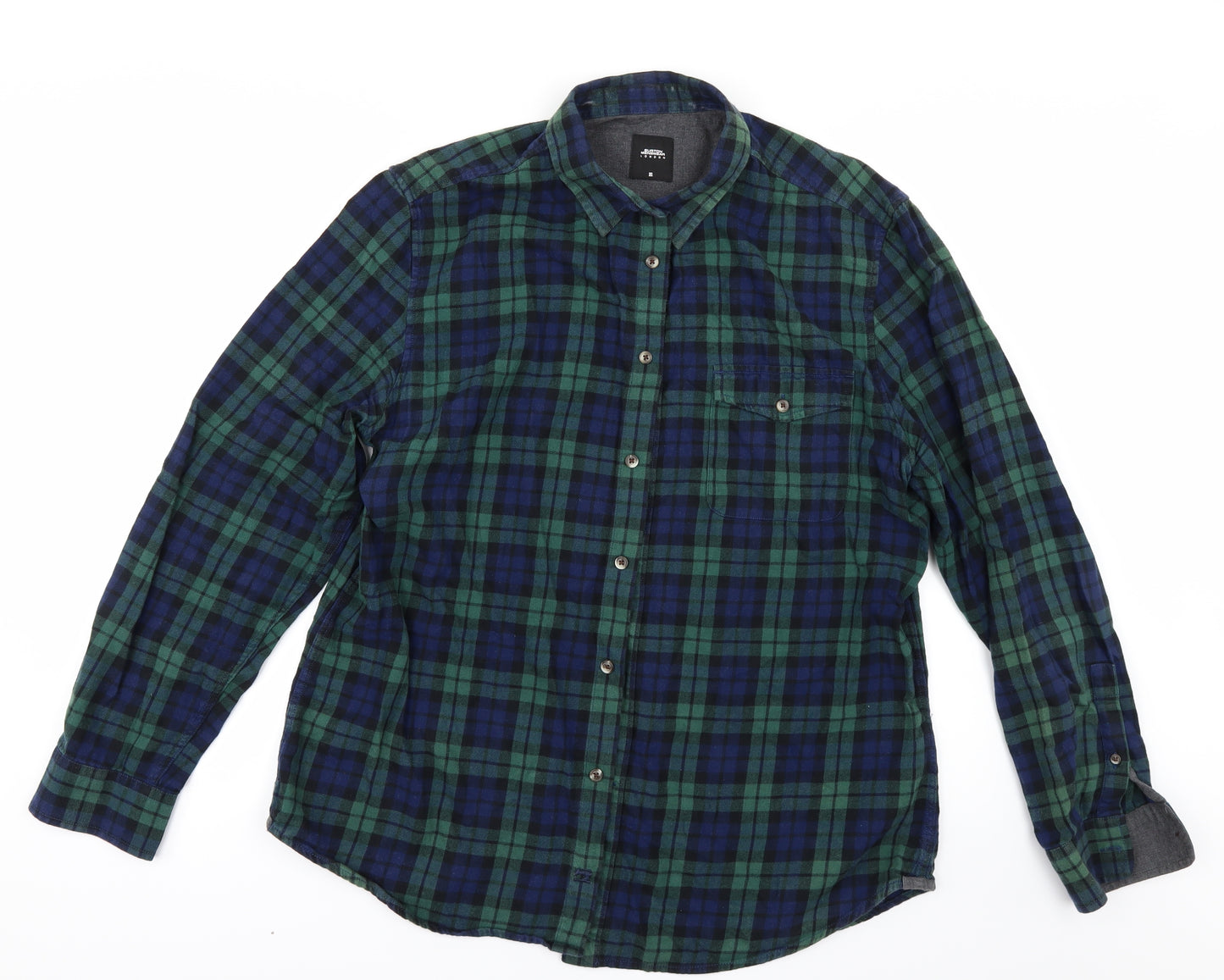 Burton Mens Green Check   Button-Up Size XL
