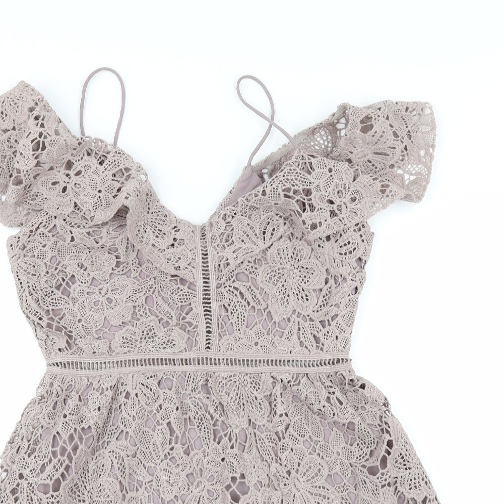 New Look Womens Beige   Mini  Size 8  - LACE