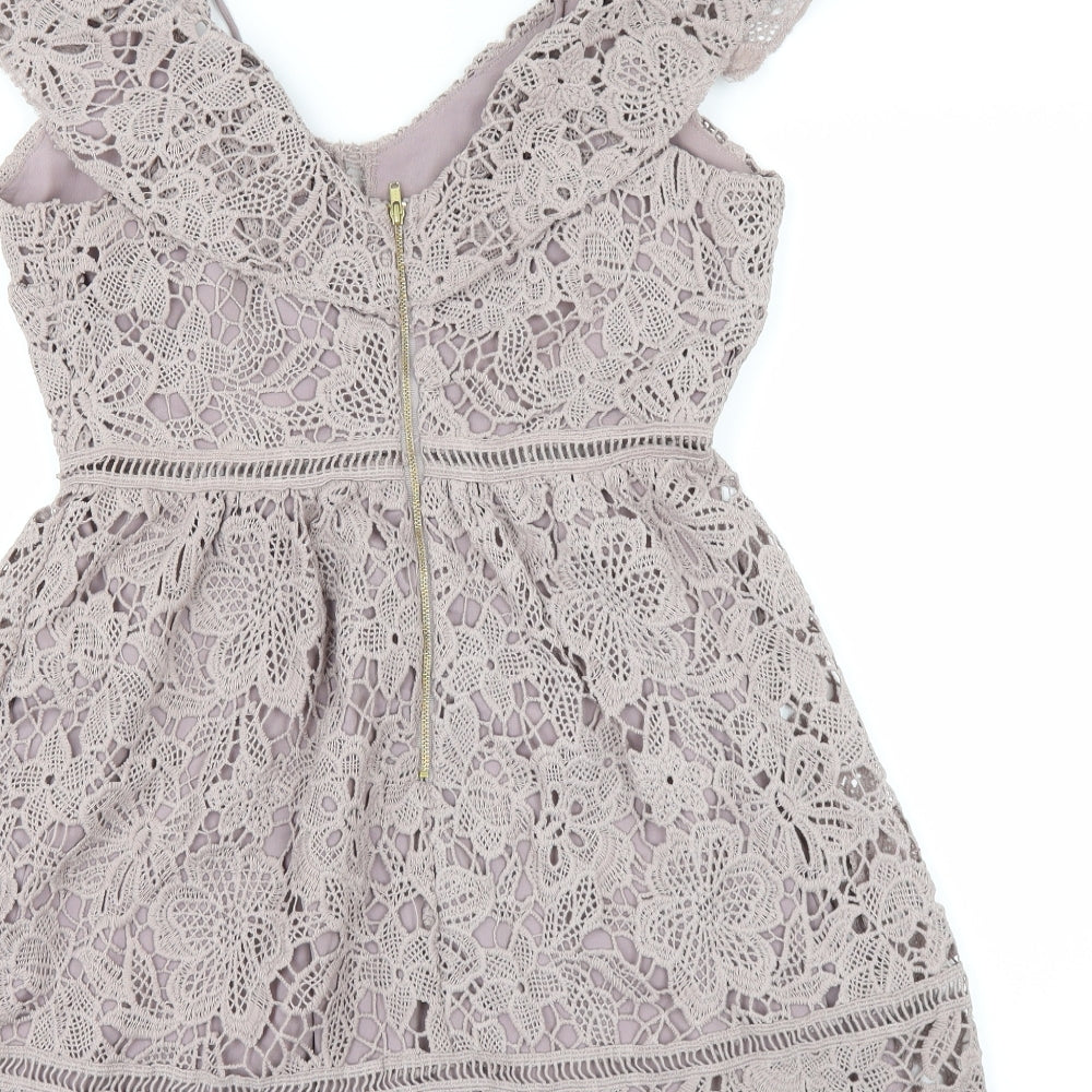 New Look Womens Beige   Mini  Size 8  - LACE