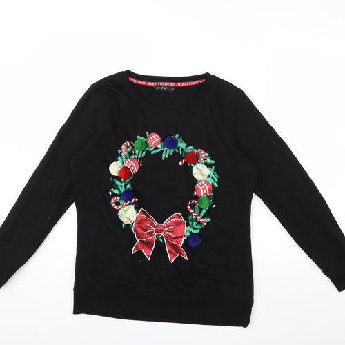 F&F Womens Black   Pullover Sweatshirt Size 12