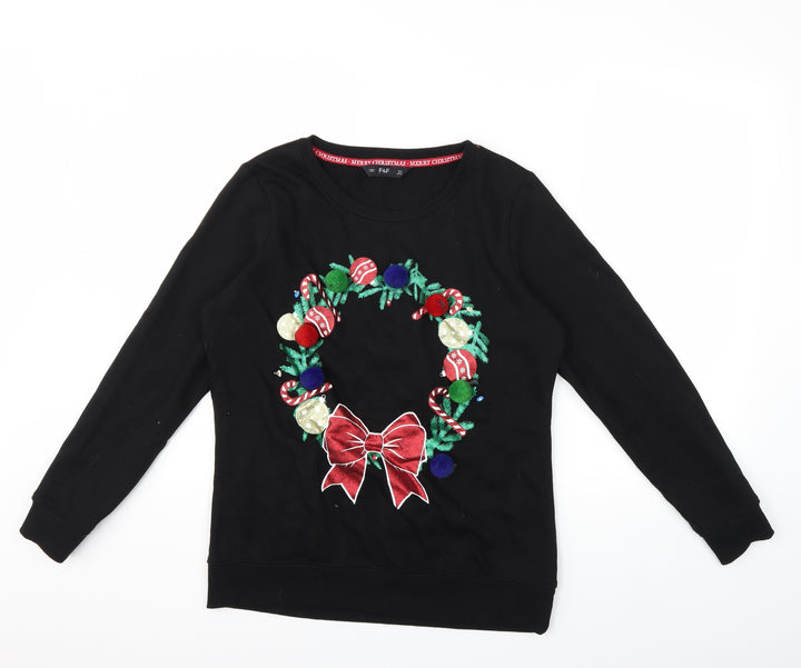 F&F Womens Black Pullover Sweatshirt Size 12