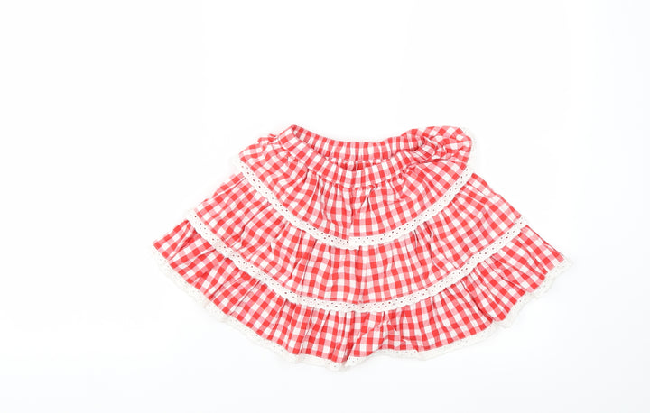 mother care Baby Red Check Mini Skirt Size 18-24 Months