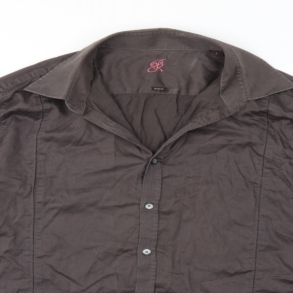 Preworn Womens Grey   Basic Button-Up Size L