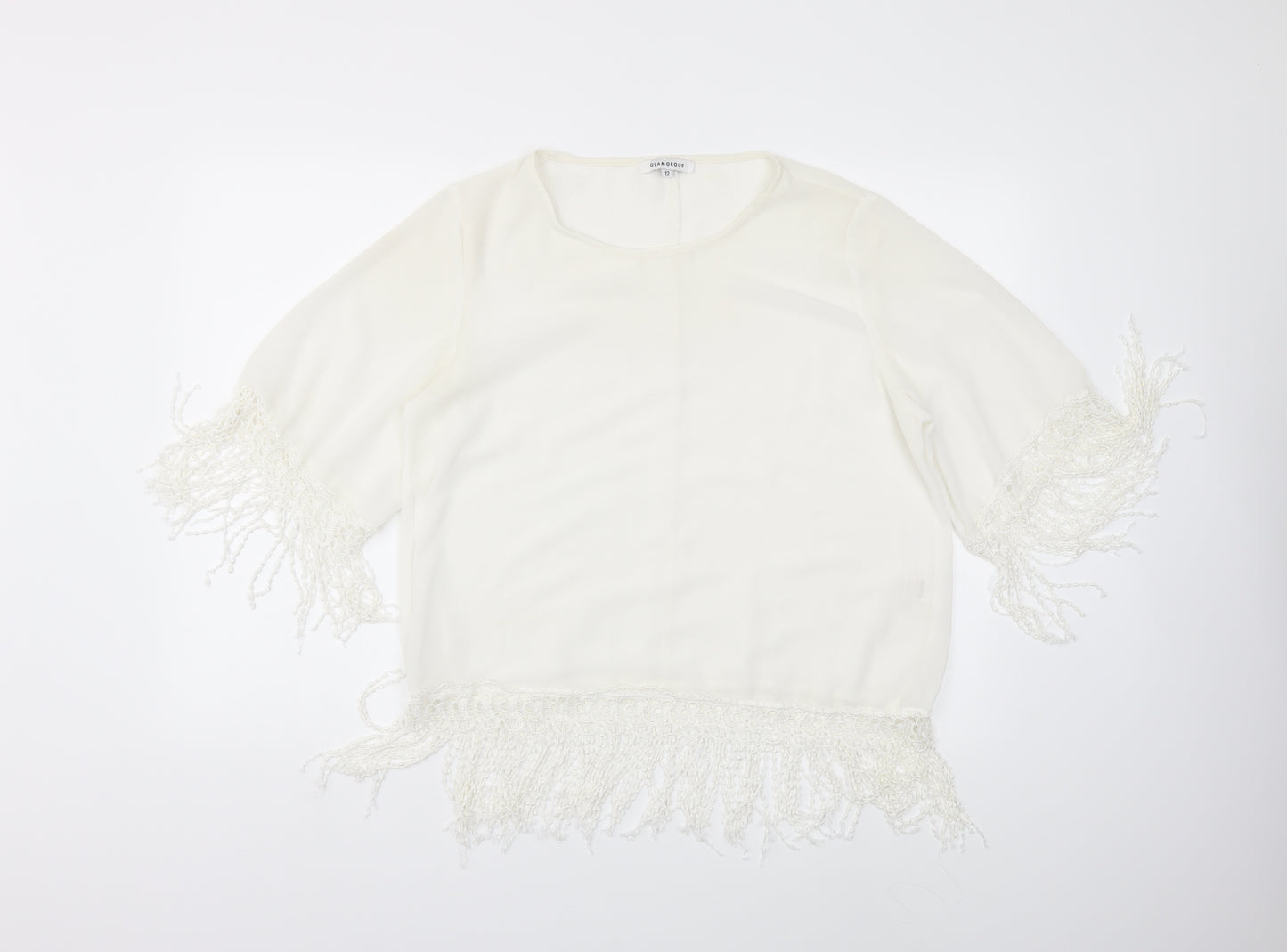 Glamorous Womens White   Basic Blouse Size 12